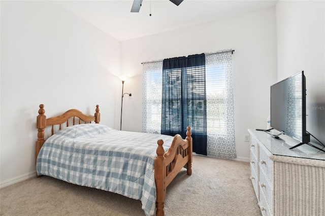 12351 Nouveau Ave, Spring Hill, FL 34610 - bedroom featuring light carpet and ceiling fan