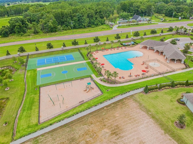 12351 Nouveau Ave, Spring Hill, FL 34610 - drone / aerial view of a pool