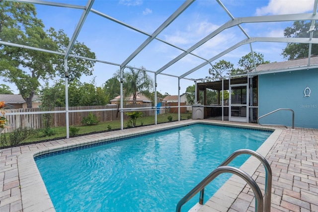 5112 Odin St, Spring Hill, FL 34608 - view of swimming pool with a fenced backyard, a patio, and a lanai