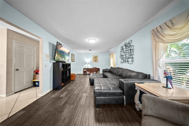 1310 Rustlewood Dr, Brandon, FL 33510 - living area featuring wood finished floors and baseboards