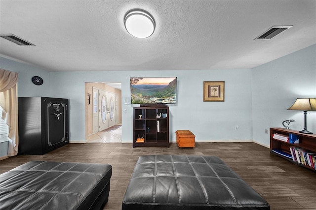 1310 Rustlewood Dr, Brandon, FL 33510 - living room featuring wood finished floors and a textured ceiling