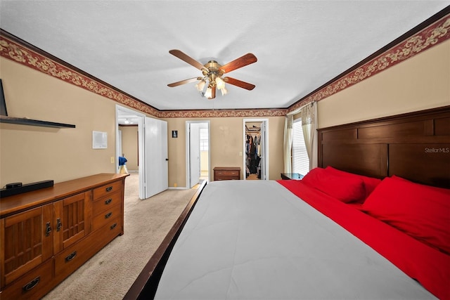 1310 Rustlewood Dr, Brandon, FL 33510 - carpeted bedroom with a spacious closet, a closet, and a ceiling fan