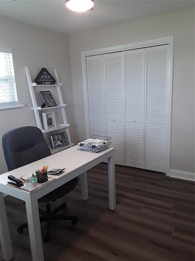 702 Cypress Pl, Sun City Center, FL 33573 - office featuring dark wood-style flooring