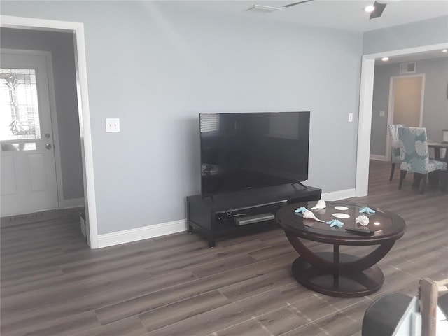 702 Cypress Pl, Sun City Center, FL 33573 - living room with wood finished floors