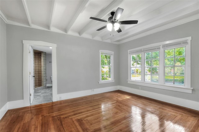 720 Woodward St, Lakeland, FL 33803 - unfurnished room with a ceiling fan and beamed ceiling