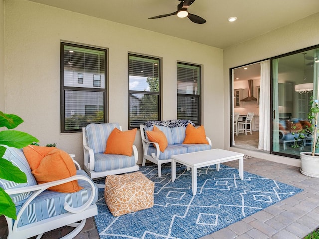 6057 Marsh Trail Dr, Odessa, FL 33556 - view of patio / terrace with a ceiling fan