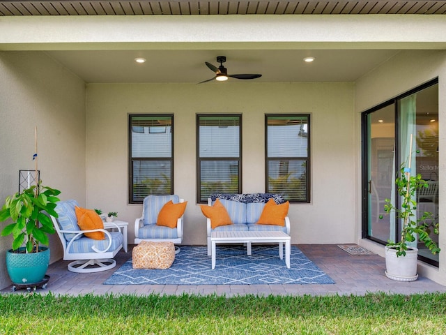 6057 Marsh Trail Dr, Odessa, FL 33556 - view of patio with ceiling fan