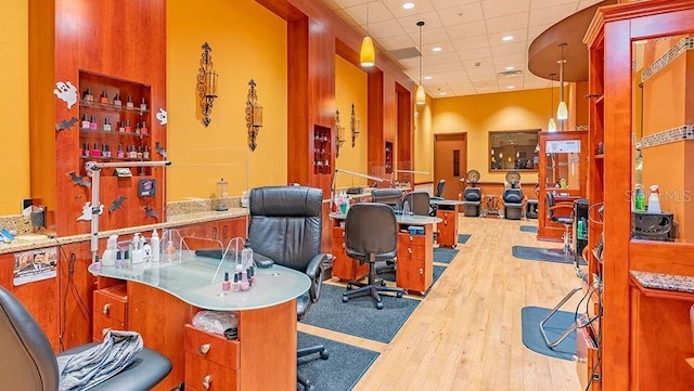 201 Bedford St Unit 79, Sun City Center, FL 33573 - office area featuring wood finished floors and recessed lighting