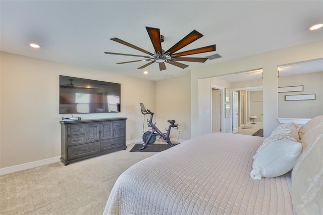 2866 Quail Crest Ct, Valrico, FL 33594 - bedroom featuring carpet floors, recessed lighting, and a ceiling fan