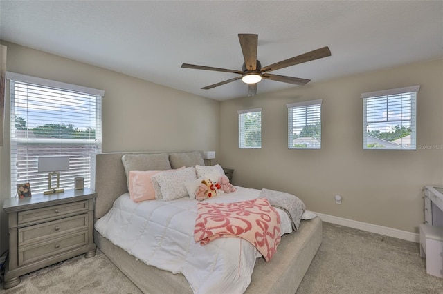 2866 Quail Crest Ct, Valrico, FL 33594 - bedroom featuring light carpet and a ceiling fan