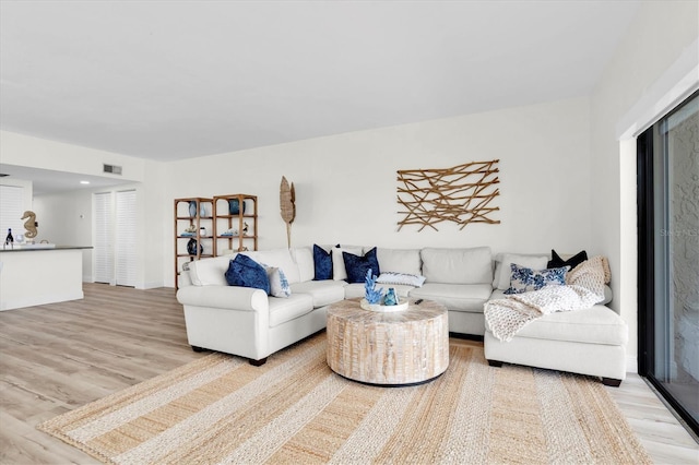 602 Lime Ave Unit 102, Clearwater, FL 33756 - living room featuring light wood-type flooring