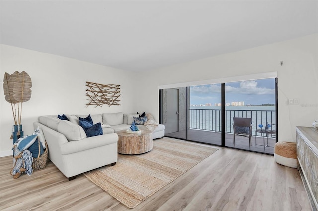 602 Lime Ave Unit 102, Clearwater, FL 33756 - living room with wood finished floors and a water view