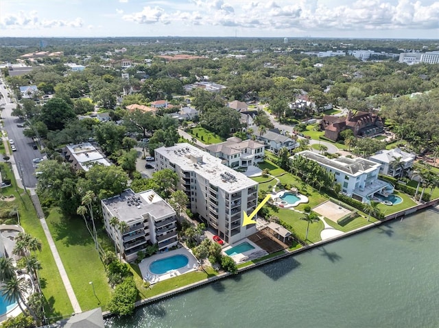 602 Lime Ave Unit 102, Clearwater, FL 33756 - aerial view of a pool and a large body of water