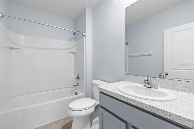 33369 Hamilton Hill Ln, Wesley Chapel, FL 33545 - full bathroom with vanity, bathtub / shower combination, and tile patterned floors
