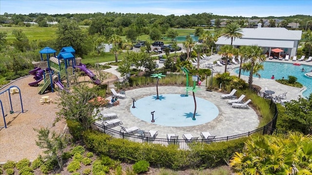 33369 Hamilton Hill Ln, Wesley Chapel, FL 33545 - drone / aerial view of a community park and a pool
