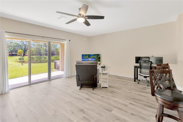 12710 Buffalo Run Dr, Gibsonton, FL 33534 - office space featuring ceiling fan and light wood-style floors