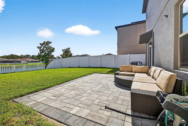 13324 Willow Bluestar Loop, Riverview, FL 33579 - fenced backyard with a patio area and outdoor lounge area