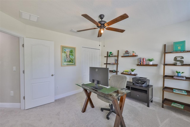 11044 Spring Point Cir, Riverview, FL 33579 - carpeted office with a ceiling fan and baseboards
