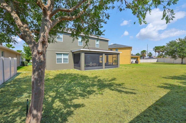 11044 Spring Point Cir, Riverview, FL 33579 - back of property with a sunroom and stucco siding