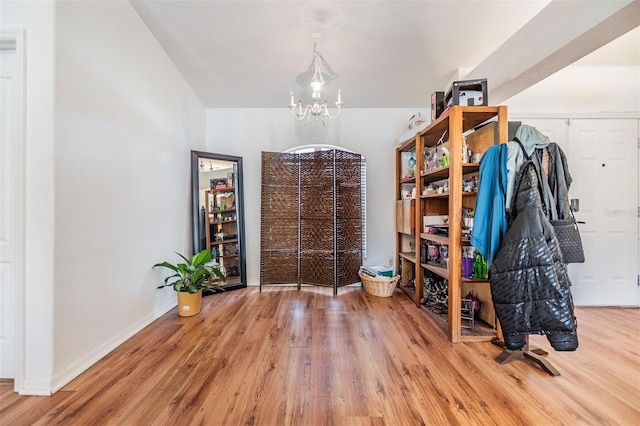 7046 Frascati Loop, Wesley Chapel, FL 33544 - entryway with a chandelier and wood finished floors