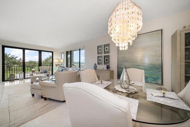 4 Belleview Blvd Unit 305, Belleair, FL 33756 - tiled dining space featuring a chandelier