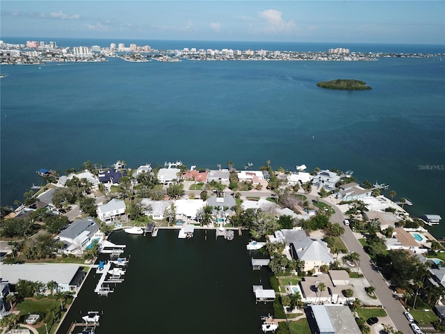 1837 Venetian Point Dr, Clearwater, FL 33755 - aerial view of property and surrounding area featuring a nearby body of water and nearby suburban area