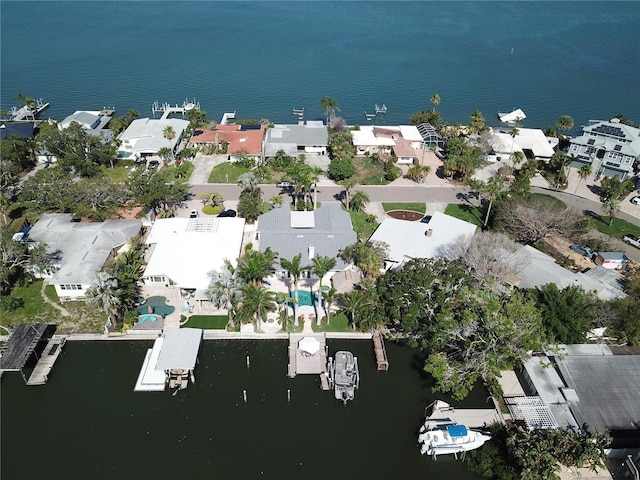 1837 Venetian Point Dr, Clearwater, FL 33755 - aerial overview of property's location with nearby suburban area and a large body of water
