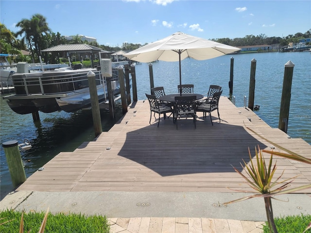1837 Venetian Point Dr, Clearwater, FL 33755 - dock featuring a water view and boat lift