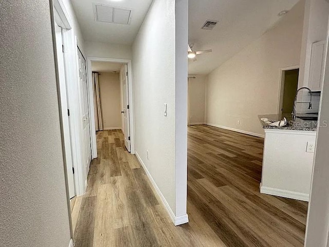 1737 N Lakewood Ave, Ocoee, FL 34761 - hall featuring a sink and wood finished floors