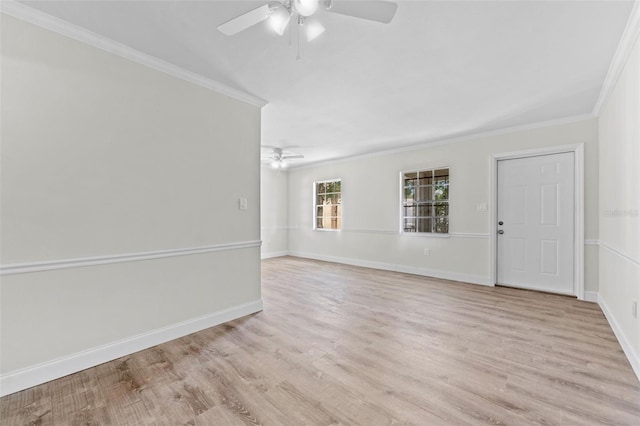 4313 W N A St, Tampa, FL 33609 - unfurnished room with ceiling fan, ornamental molding, and wood finished floors