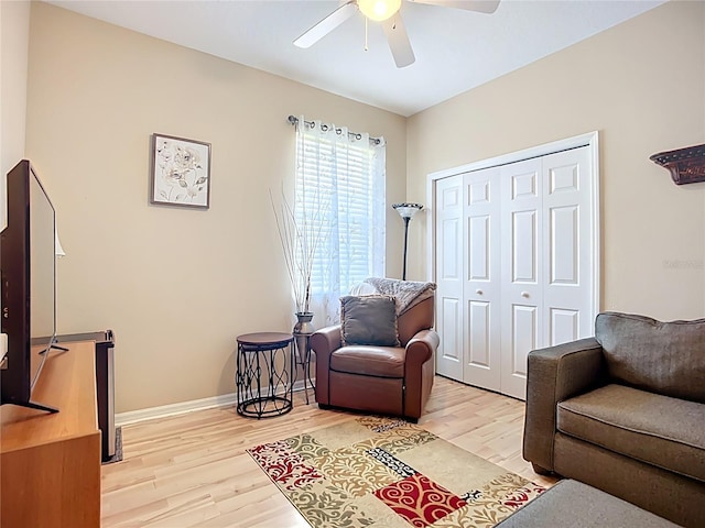 3409 61st Ter E, Ellenton, FL 34222 - sitting room with ceiling fan and light wood-type flooring