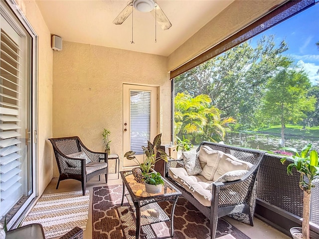 3409 61st Ter E, Ellenton, FL 34222 - sunroom with a ceiling fan and outdoor lounge area