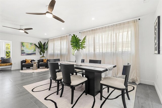 380 Colony Point Rd S, Saint Petersburg, FL 33705 - dining room with a ceiling fan and recessed lighting
