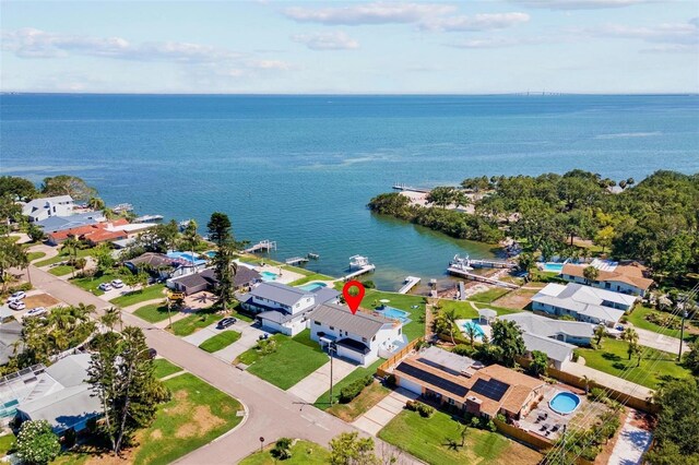 380 Colony Point Rd S, Saint Petersburg, FL 33705 - aerial perspective of suburban area featuring a large body of water