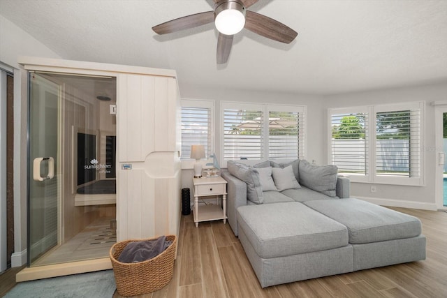 11763 Saree Ct, Largo, FL 33778 - living room with light wood finished floors and ceiling fan