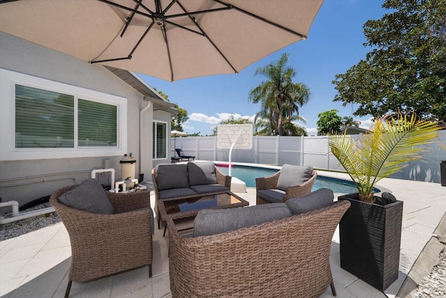 11763 Saree Ct, Largo, FL 33778 - fenced backyard with an outdoor hangout area and a patio area