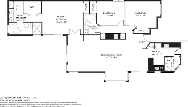 3854 Lyndhurst Ct, Sarasota, FL 34235 - view of property floor plan