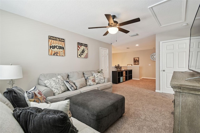 3530 Brook Crossing Dr, Brandon, FL 33511 - living area featuring a ceiling fan and carpet floors