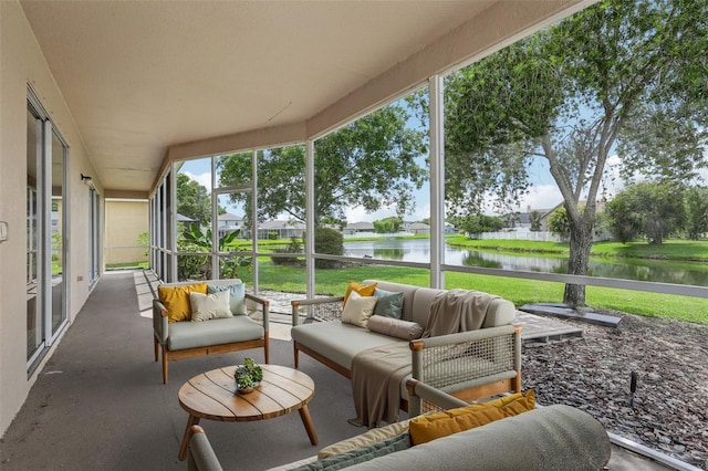 25737 Frith St, Land O Lakes, FL 34639 - sunroom with a water view and an outdoor living space