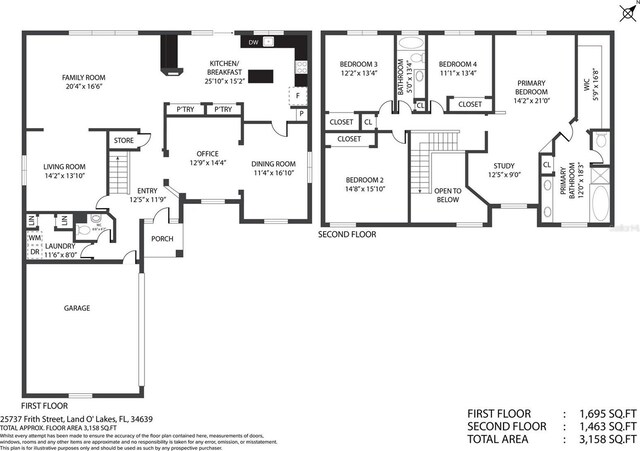 25737 Frith St, Land O Lakes, FL 34639 - view of property floor plan