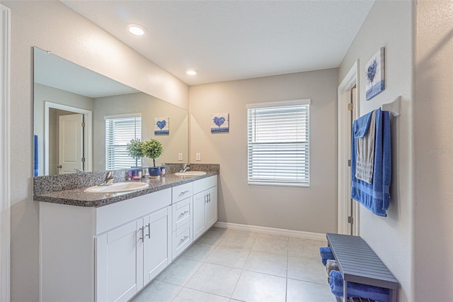 13527 Willow Bluestar Loop, Riverview, FL 33579 - full bath with double vanity and tile patterned floors