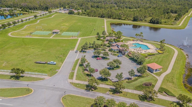 13527 Willow Bluestar Loop, Riverview, FL 33579 - aerial view of a large body of water and a pool area