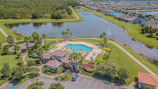 13527 Willow Bluestar Loop, Riverview, FL 33579 - drone / aerial view of a nearby body of water and a pool area