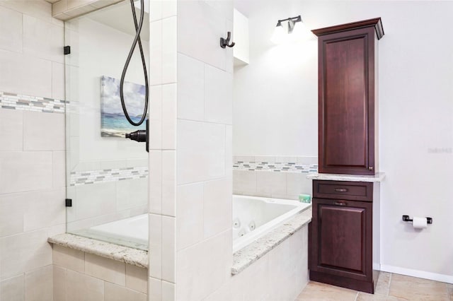 459 Haven Point Dr, Treasure Island, FL 33706 - bathroom featuring a whirlpool tub and a tile shower
