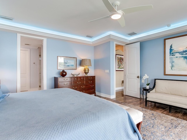 8 Sunset Bay Dr, Belleair, FL 33756 - bedroom featuring wood finished floors and a ceiling fan