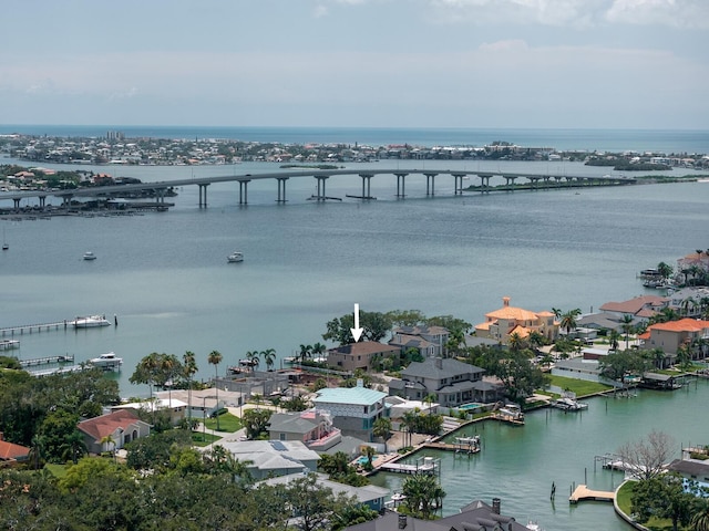 8 Sunset Bay Dr, Belleair, FL 33756 - aerial view of residential area with a notable bridge and a nearby body of water