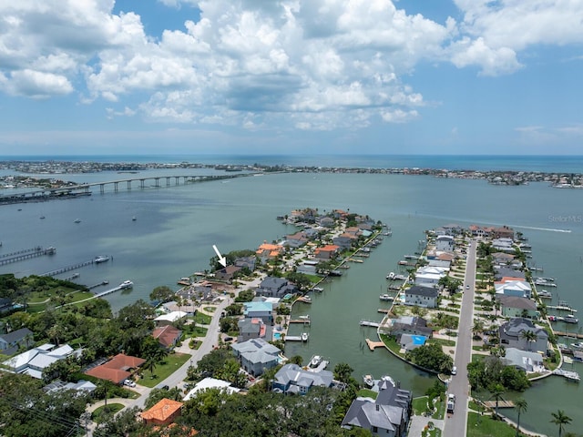 8 Sunset Bay Dr, Belleair, FL 33756 - aerial view of residential area featuring a nearby body of water and a notable bridge