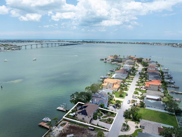 8 Sunset Bay Dr, Belleair, FL 33756 - aerial view of property and surrounding area with property boundaries highlighted and a large body of water