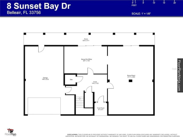 8 Sunset Bay Dr, Belleair, FL 33756 - view of floor plan / room layout