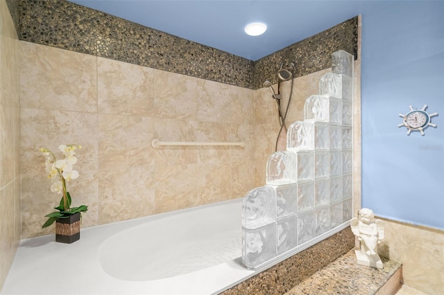 80 Rogers St Unit 3A, Clearwater, FL 33756 - full bathroom with a tile shower and a tub